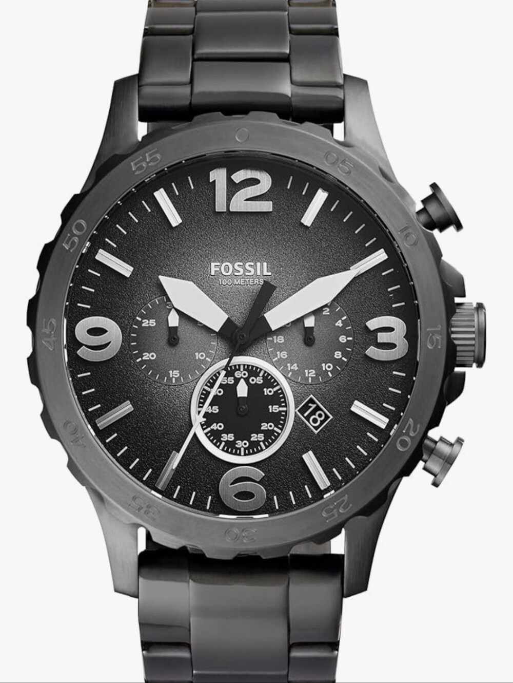 Fossil Men’s Nate Quartz Stainless Steel Chronograph Watch